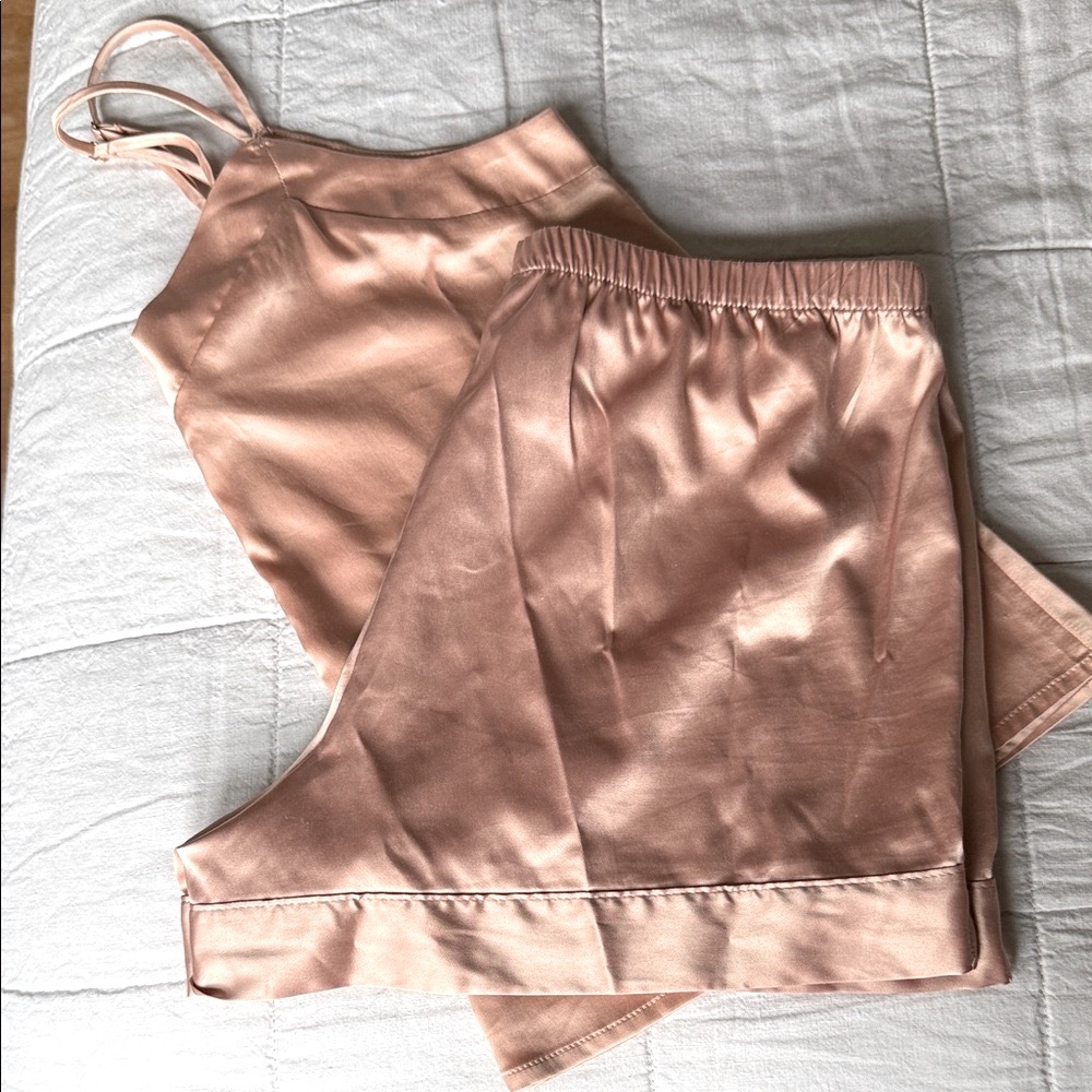 Satin Pajama Set in Blush by Stars Above - Picture 2 of 7